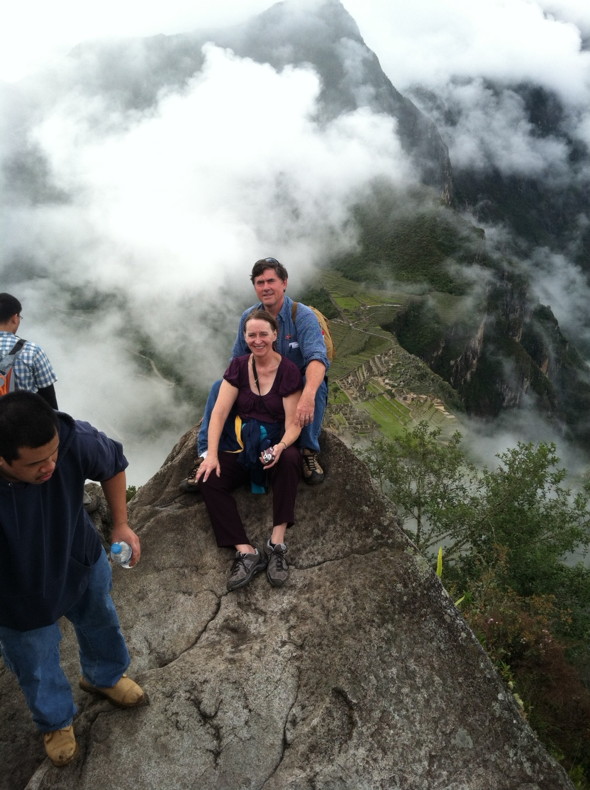 Mrs. Alwood climbed the Huayna Picchu mountain in Peru during the break