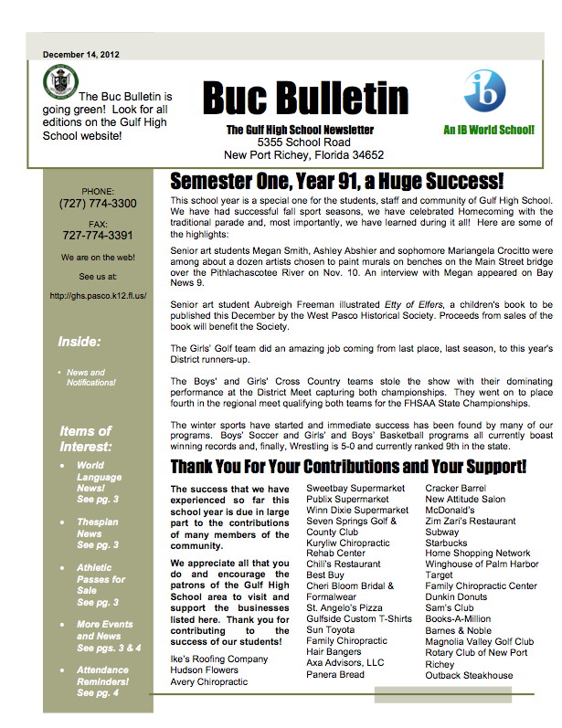 Buccaneer Bulletin