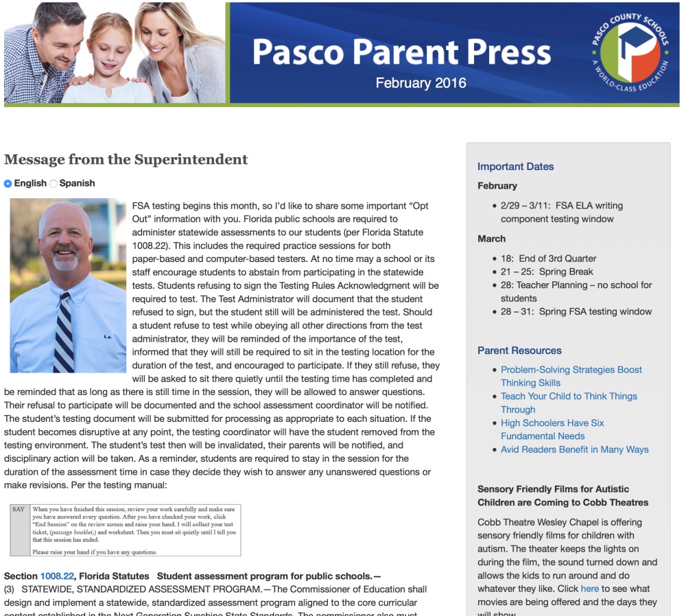 Pasco Parent Press