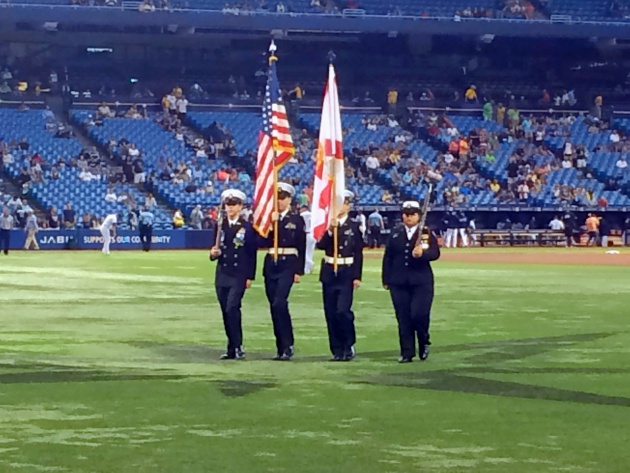 NJROTC Color Guard at the Rays game